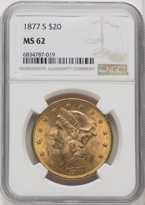 1877-S $20 Liberty Double Eagle NGC MS62 (518529034)