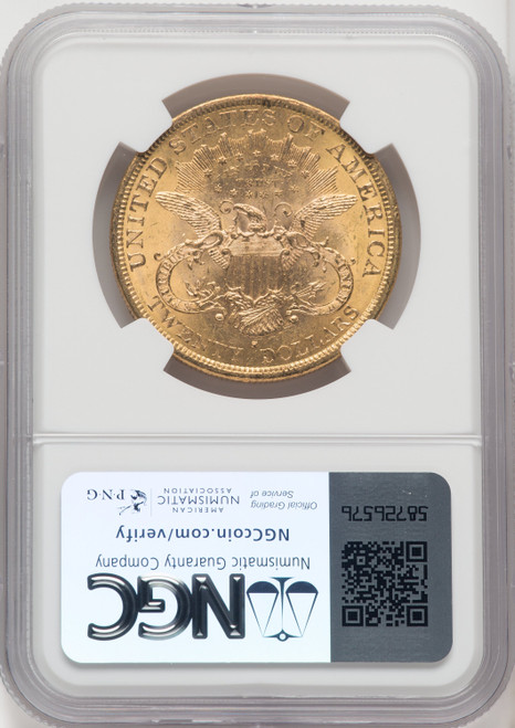 1877-S $20 Liberty Double Eagle NGC MS62 (518529035)