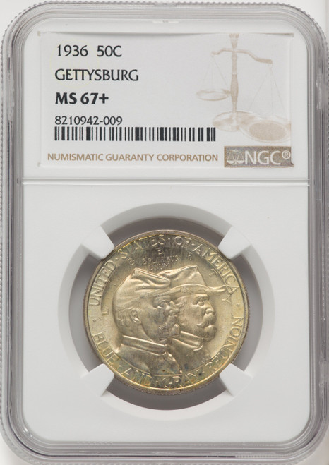 1936 50C Gettysburg Commemorative Silver NGC MS67+ (769927010)