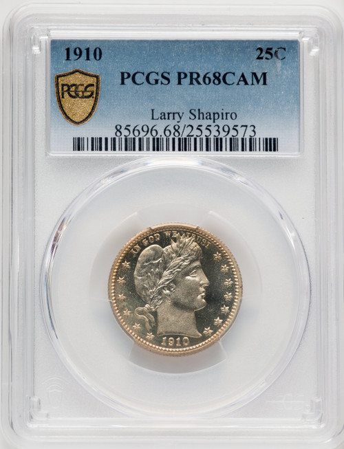 1910 25C CA Proof Barber Quarter PCGS PR68