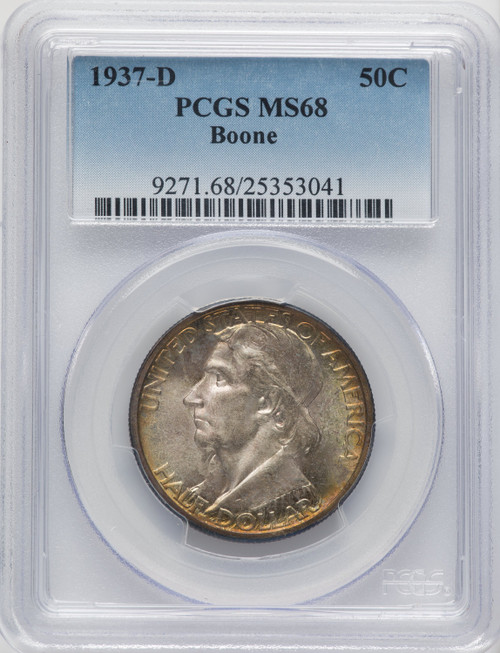 1937-D 50C Boone Commemorative Silver PCGS MS68