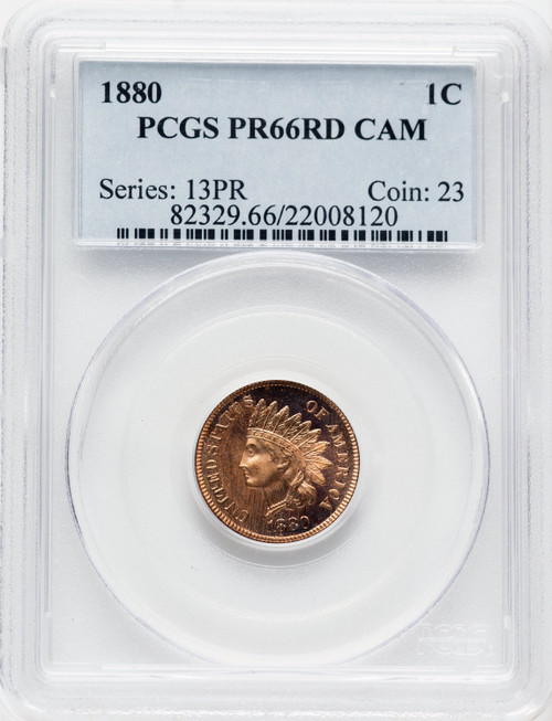 1880 1C CA Proof Indian Cent PCGS PR66