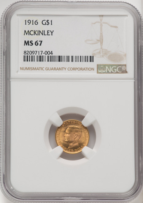 1916 G$1 McKinley Commemorative Gold NGC MS67 (769210025)