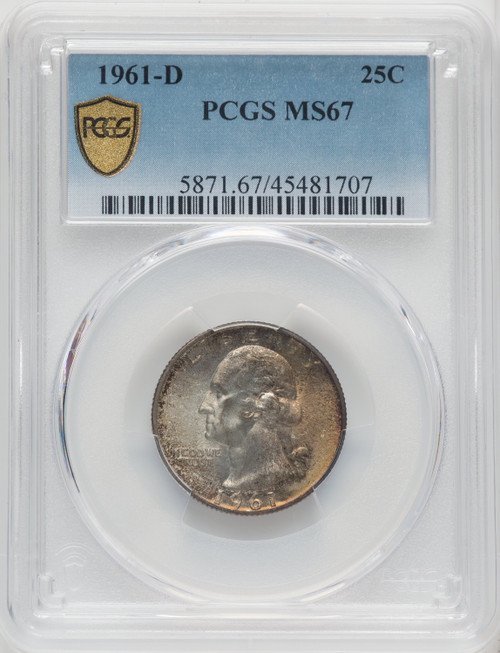 1961-D 25C Washington Quarter PCGS MS67 (766865026)