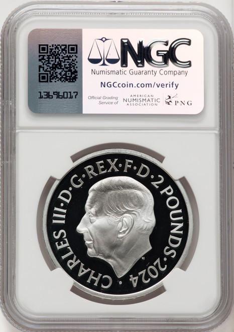 Charles III silver Proof  Tudor Dragon  2 Pounds (1 oz) 2024 PR70 Ultra Cameo NGC World Coins NGC MS70