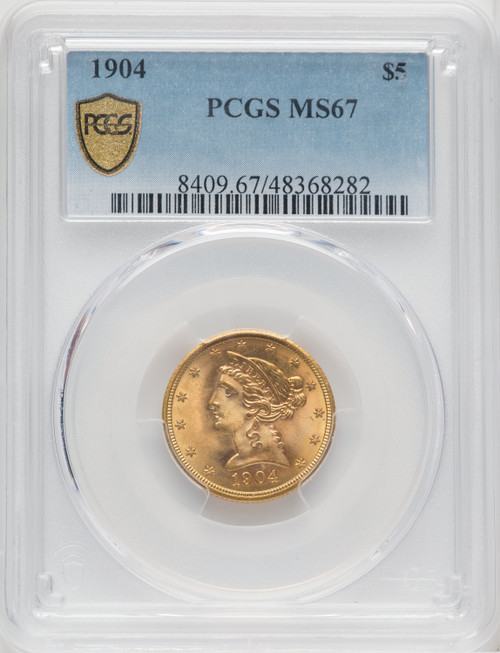 1904 $5 Liberty Half Eagle PCGS MS67 (768602011)