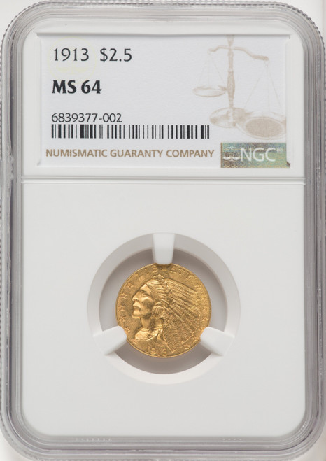 1913 $2.50 Indian Quarter Eagle NGC MS64 (519743034)