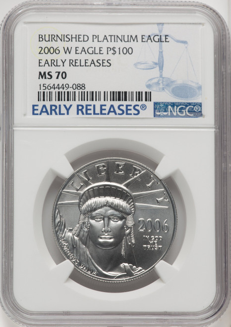 2006-W $100 One-Ounce Platinum Eagle First Strike Burnished ER Blue NGC MS70