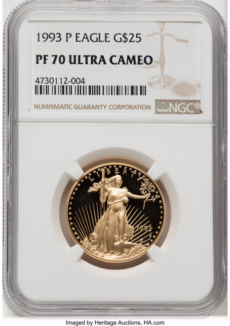 1993-P $25 Half-Ounce Gold Eagle NGC PF70 1993-P $25 Half-Ounce Gold Eagle NGC PF70