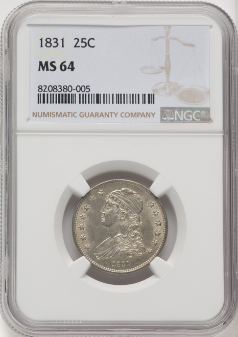 1831 25C Small Letters Bust Quarter NGC MS64
