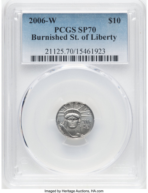 2006-W $10 Tenth-Ounce Platinum Eagle Burnished PCGS SP70