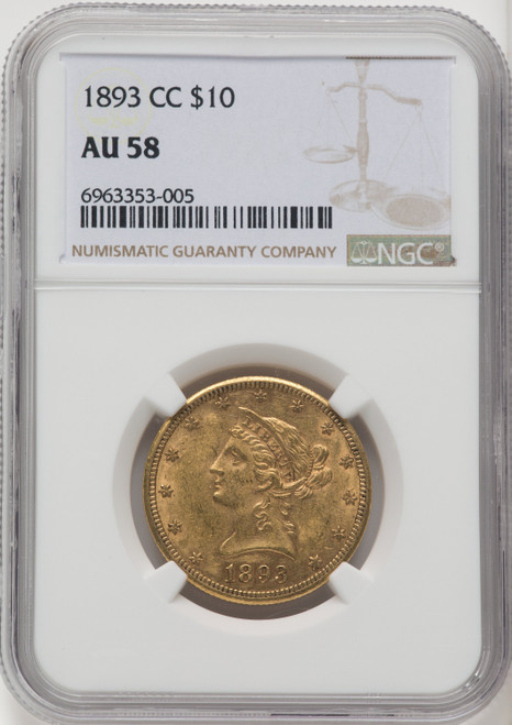 1893-CC $10 Liberty Eagle NGC AU58 (506576054)