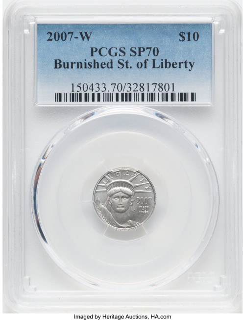 2007-W $10 Tenth-Ounce Platinum Eagle Burnished PCGS SP70 (770569097)