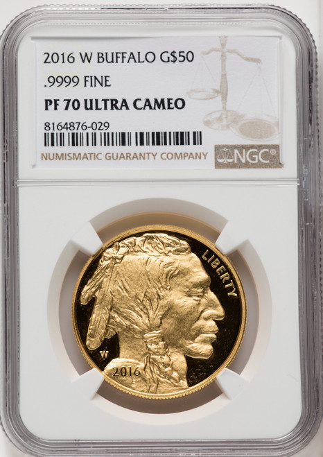 2016-W $50 One-Ounce Gold Buffalo 10th Anniversary Brown Label NGC PF70 (770533036)