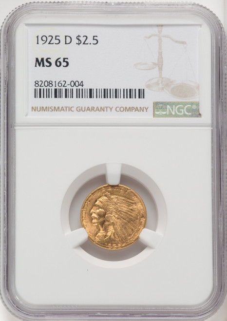 1925-D $2.50 Indian Quarter Eagle NGC MS65 (770218035)