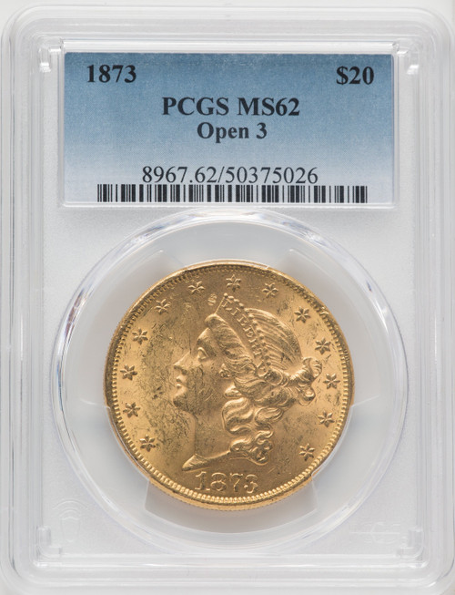 1873 $20 OPEN 3 Liberty Double Eagle PCGS MS62 (171423041)