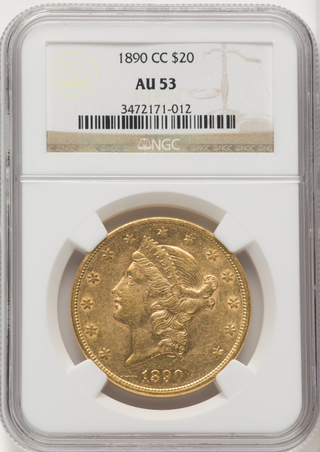 1890-CC $20 Liberty Double Eagle NGC AU53 (506596002)