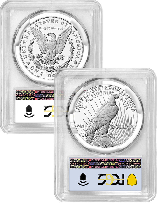 2024-S Morgan Peace Silver Dollar 2pc Proof Set FDI PCGS PR70