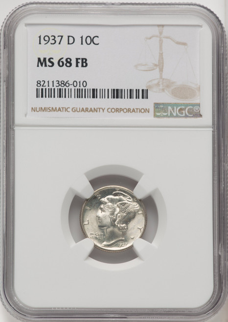 1937-D 10C FB Mercury Dime NGC MS68 (770359003)