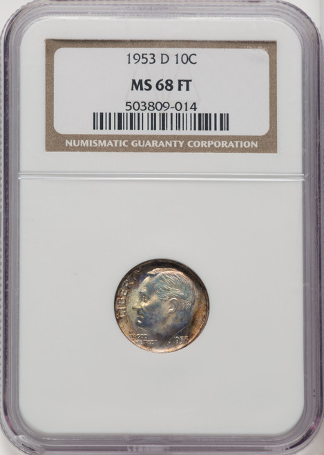 1953-D 10C FB Roosevelt Dime NGC MS68 (771528013)