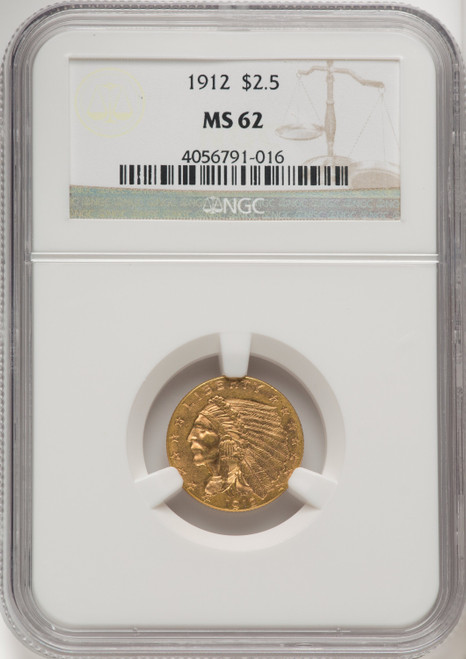 1912 $2.50 Indian Quarter Eagle NGC MS62 (770051069) 1912 $2.50 Indian Quarter Eagle NGC MS62 (770051069)