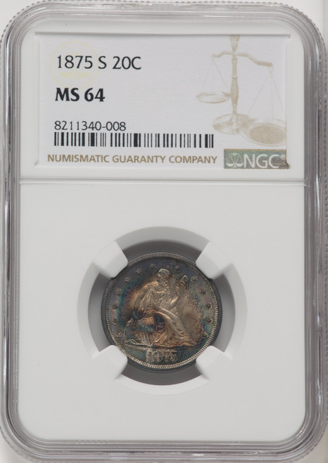 1875-S 20C Twenty Cent Pieces NGC MS64