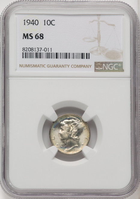 1940 10C Mercury Dime NGC MS68 (769131021) 1940 10C Mercury Dime NGC MS68 (769131021)