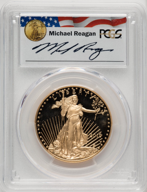 2019-W $50 One-Ounce Gold Eagle First Day of Issue Michael Reagan Reagan Legacy Series PCGS PR70