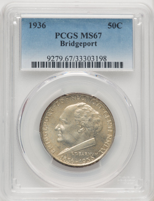 1936 50C Bridgeport Commemorative Silver PCGS MS67 1936 50C Bridgeport Commemorative Silver PCGS MS67