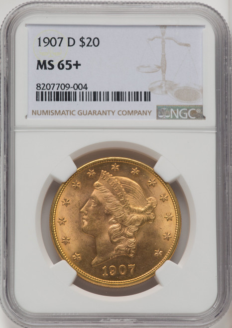 1907-D $20 Liberty Double Eagle NGC MS65+ (772138047)