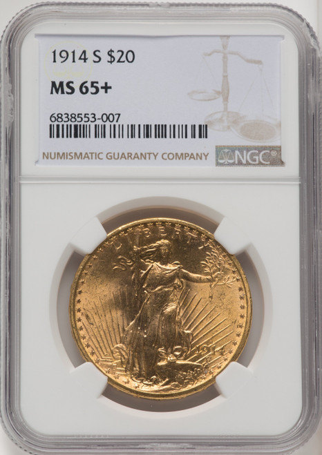 1914-S $20 Saint-Gaudens Double Eagle NGC MS65+ (772515023)