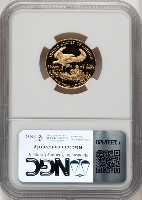 1995-W $10 Quarter-Ounce Gold Eagle Brown Label NGC PF70