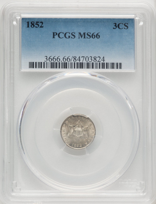 1852 3CS Three Cent Silver PCGS MS66