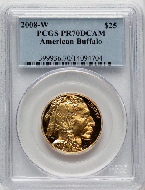 2008-W $25 Half-Ounce Gold Buffalo PCGS PR70 (771879007)