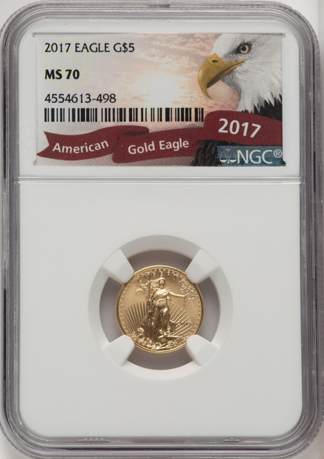 2017 $5 Tenth-Ounce Gold Eagle NGC MS70
