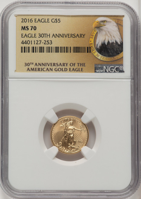 2016 Tenth-Ounce Gold Eagle 30th Anniversary NGC MS70 (773115008)