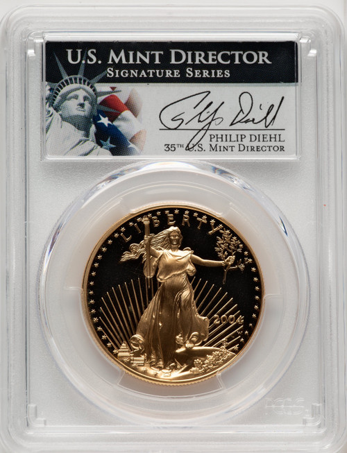 2004-W $50 One-Ounce Gold Eagle PCGS PR70 Philip Diehl