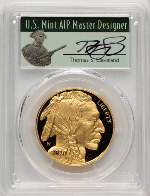 2020-W 1 oz Gold Buffalo FDI PCGS PR70 Thomas Cleveland