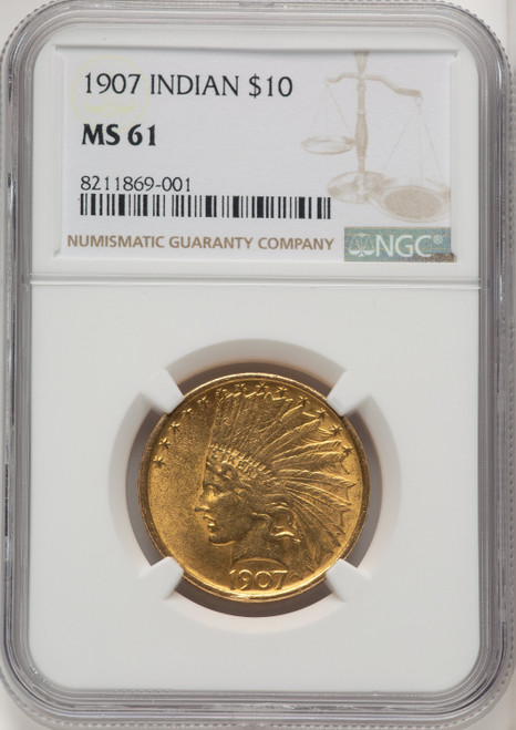 1907 $10 No Motto Indian Eagle NGC MS61 (572241058)