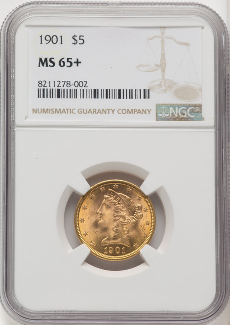 1901 $5 Liberty Half Eagle NGC MS65+