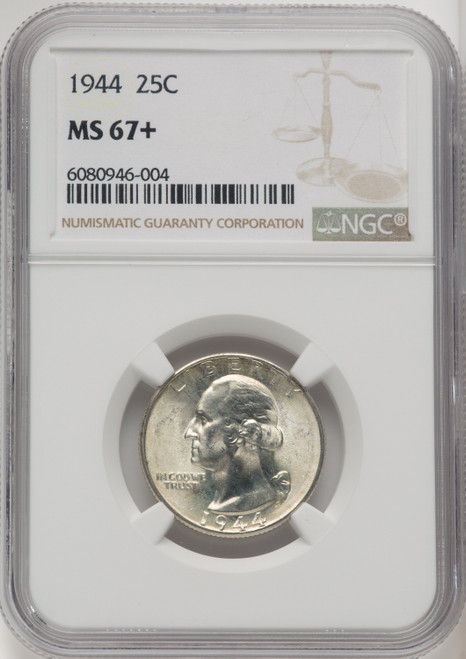 1944 25C Washington Quarter NGC MS67+ (771930009)