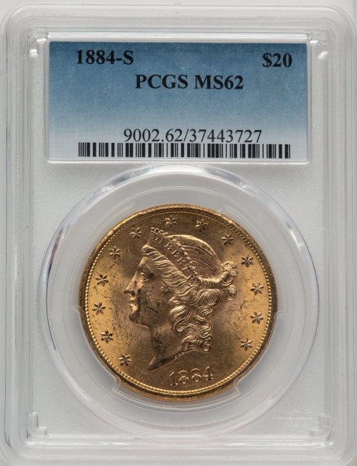 1884-S $20 Liberty Double Eagle PCGS MS62 1884-S $20 Liberty Double Eagle PCGS MS62