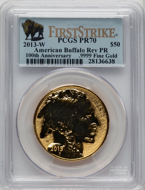 2013-W 1 oz Gold Buffalo Reverse Proof First Strike PCGS PR70