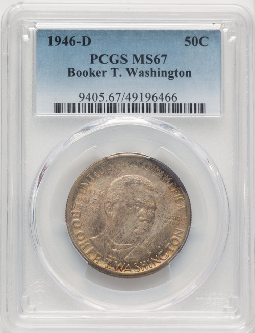 1946-D 50C Booker T. Washington Commemorative Silver PCGS MS67