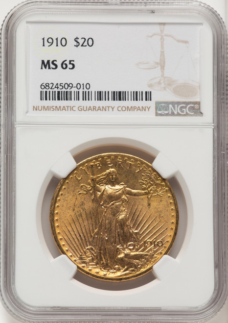 1910 $20 Saint-Gaudens Double Eagle NGC MS65 (774496011)