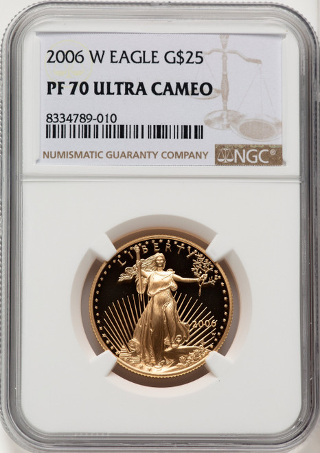 2006-W $25 Half-Ounce Gold Eagle Brown Label NGC PF70