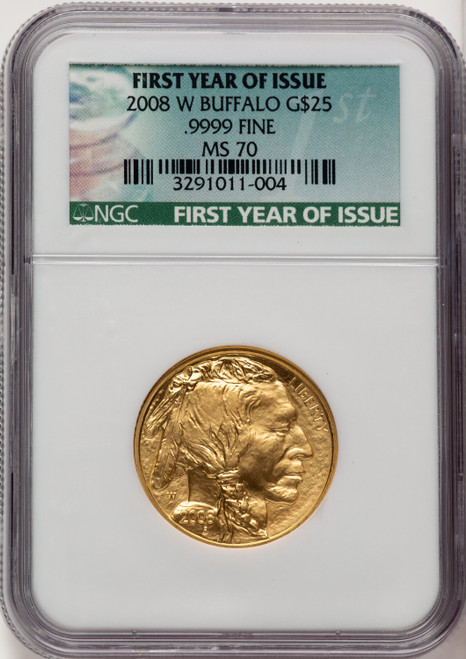 2008-W $25 Half-Ounce Gold Buffalo NGC MS70 (775333038)