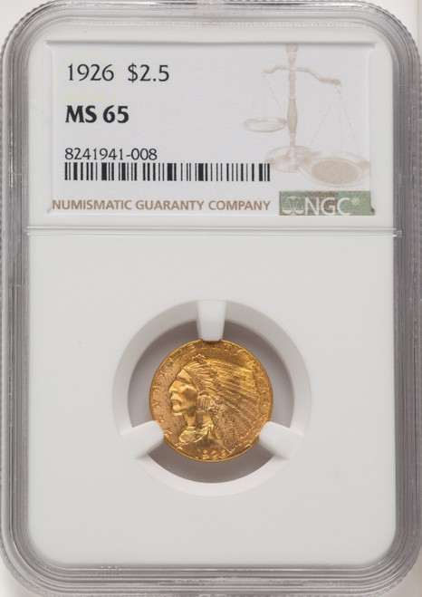 1926 $2.50 Indian Quarter Eagle NGC MS65 (774687012) 1926 $2.50 Indian Quarter Eagle NGC MS65 (774687012)