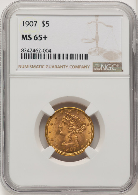 1907 $5 Liberty Half Eagle NGC MS65+