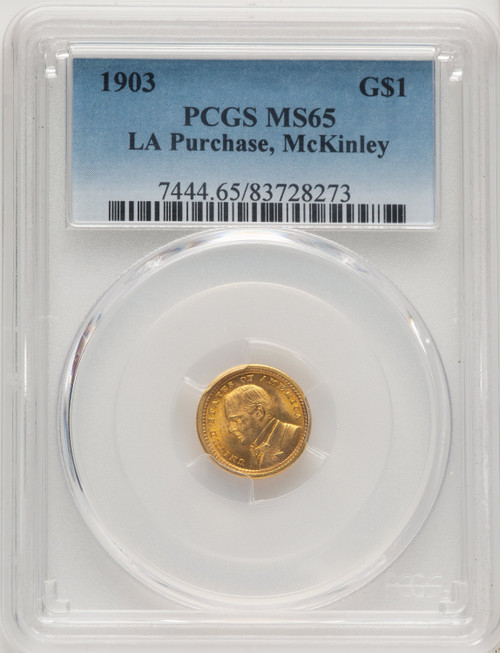 1903 G$1 MCKIN Blue Gradient Commemorative Gold PCGS MS65